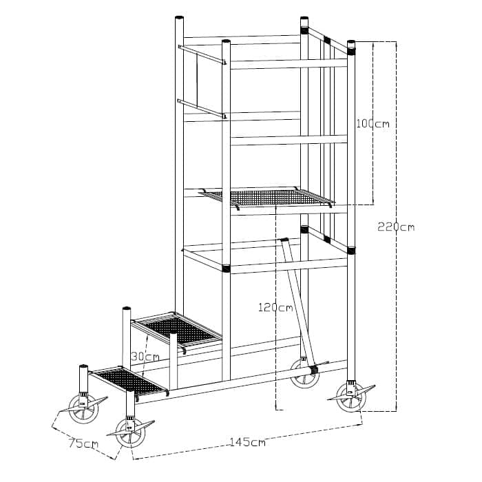 Foldable Podium – 145 cm x 75 cm – Platform 1.2 m – thumbnail 6