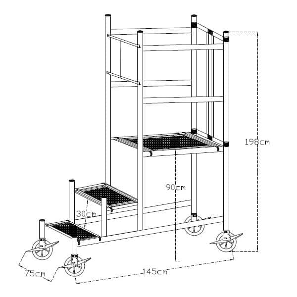 Foldable Podium – 145 cm x 75 cm – Platform 1.0 m – thumbnail 6