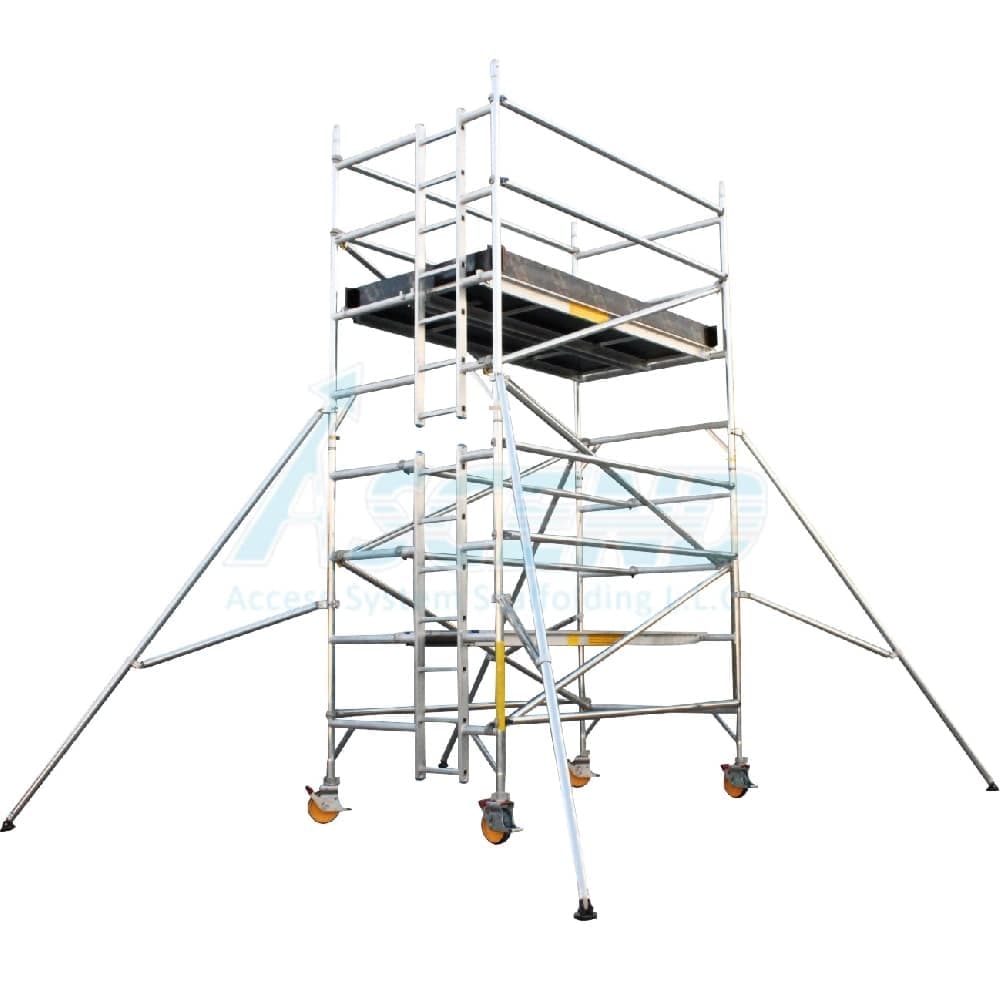 Aluminum Tower – Double Width (140 cm x 255 cm) – Platform 3.0 m – Scaffolding supplier in UAE
