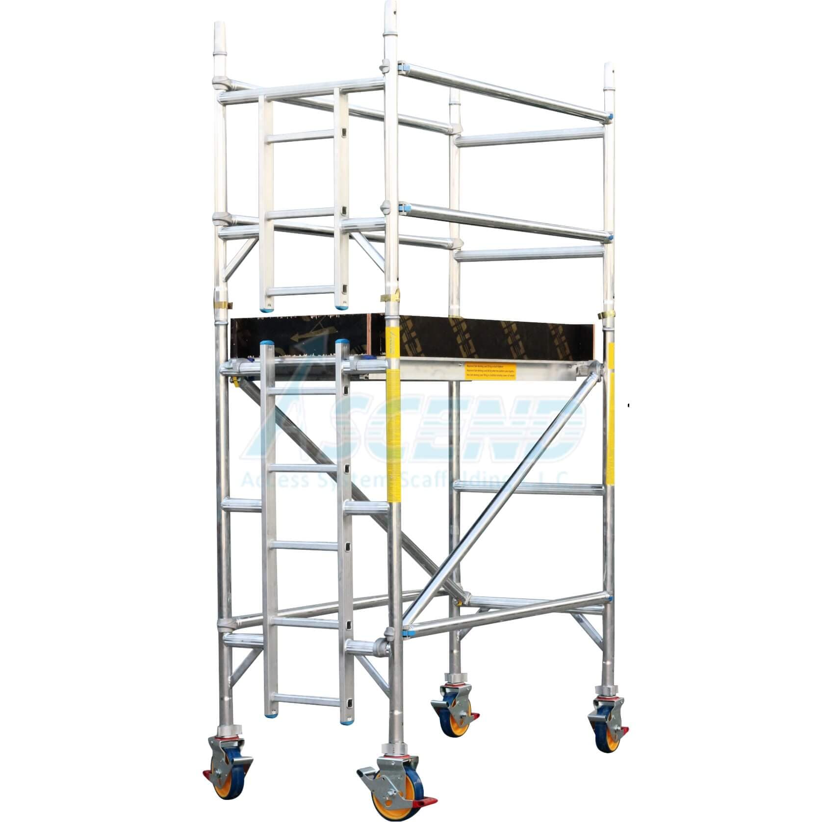 Aluminum Tower – Single Width (80 cm x 178 cm) Platform 1.5 m – Scaffolding supplier in UAE