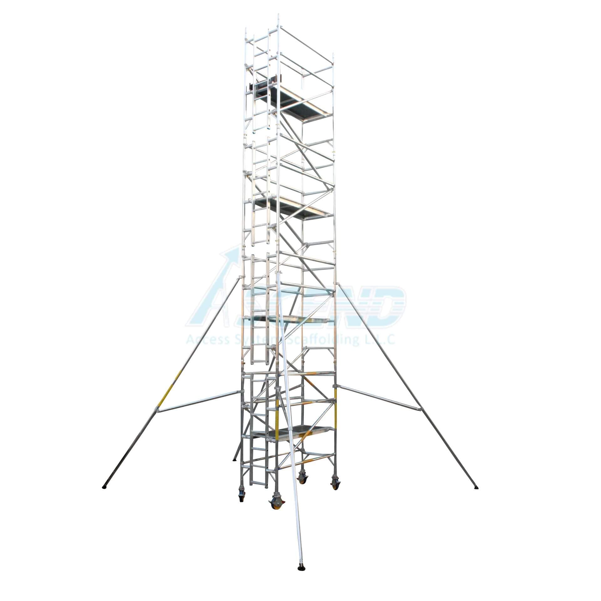 Aluminum Tower – Single Width (80 cm x 178 cm) Platform 7.5 m – Scaffolding supplier in UAE